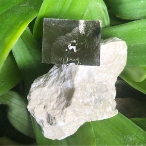 Pyrite Cube on Matrix from Spain natural raw stone crystals mineral specimen